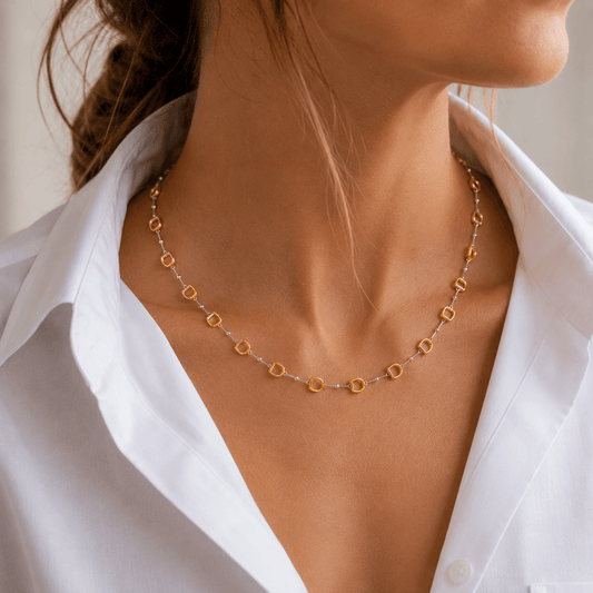 Continuous Snaffle Necklace in Sterling Silver & 18ct Gold Vermeil - Twelve Silver Trees