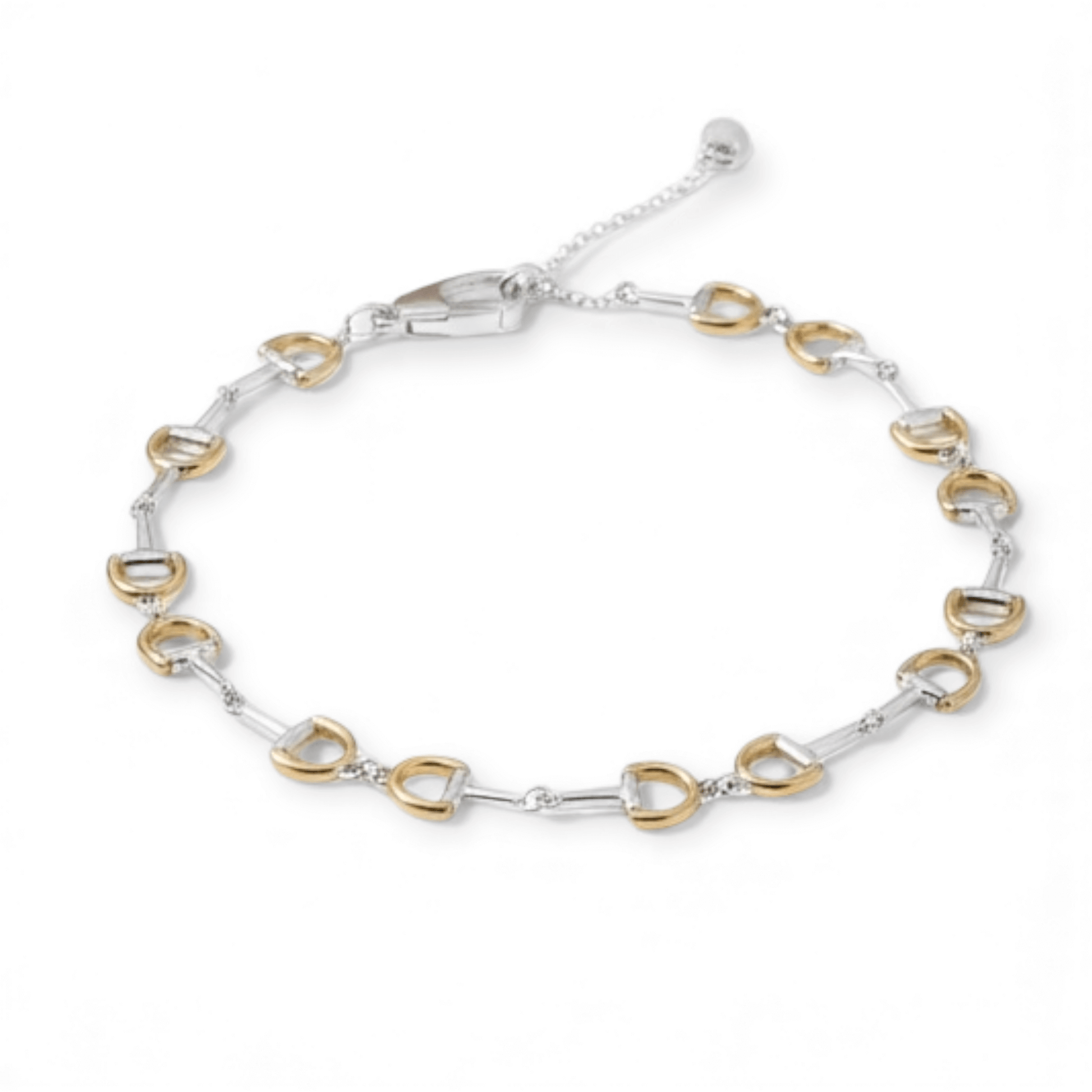 Continuous Sterling Silver & 18ct Gold Snaffle Link Bracelet - Twelve Silver Trees