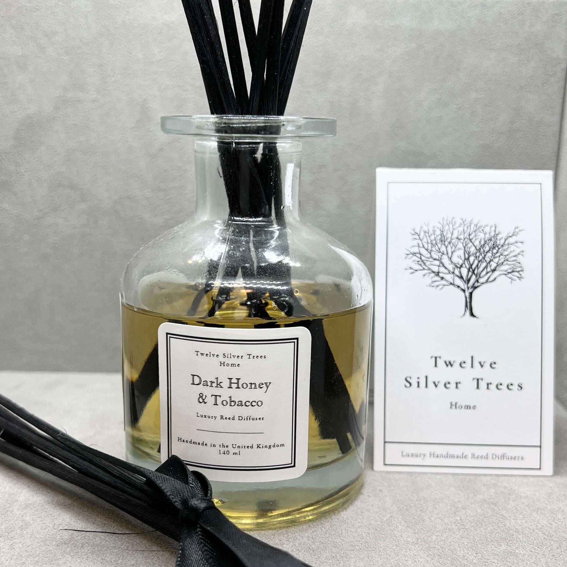 Handmade Dark Honey & Tobacco Luxury Reed Diffuser - Twelve Silver Trees