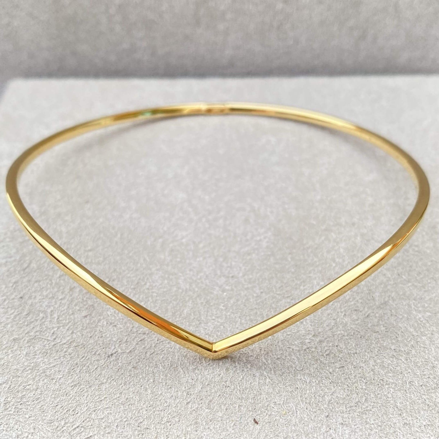 Handmade Sterling Silver Wishbone Bangle in 18 Carat Yellow or Rose Gold Vermeil - Twelve Silver Trees