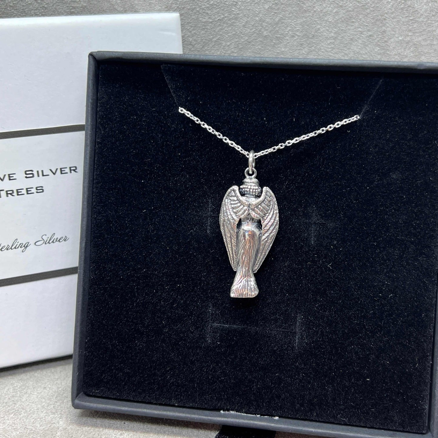 Monteverde Inspired Guardian Angel Pendant In Sterling Silver - Twelve Silver Trees