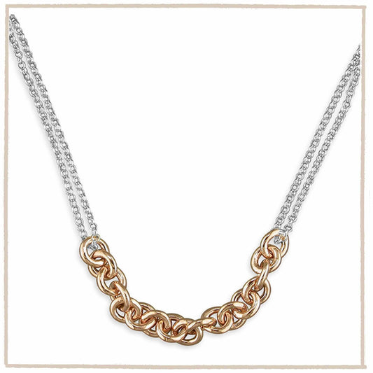 Rose Gold Sterling Silver Chain Link Necklace - Twelve Silver Trees