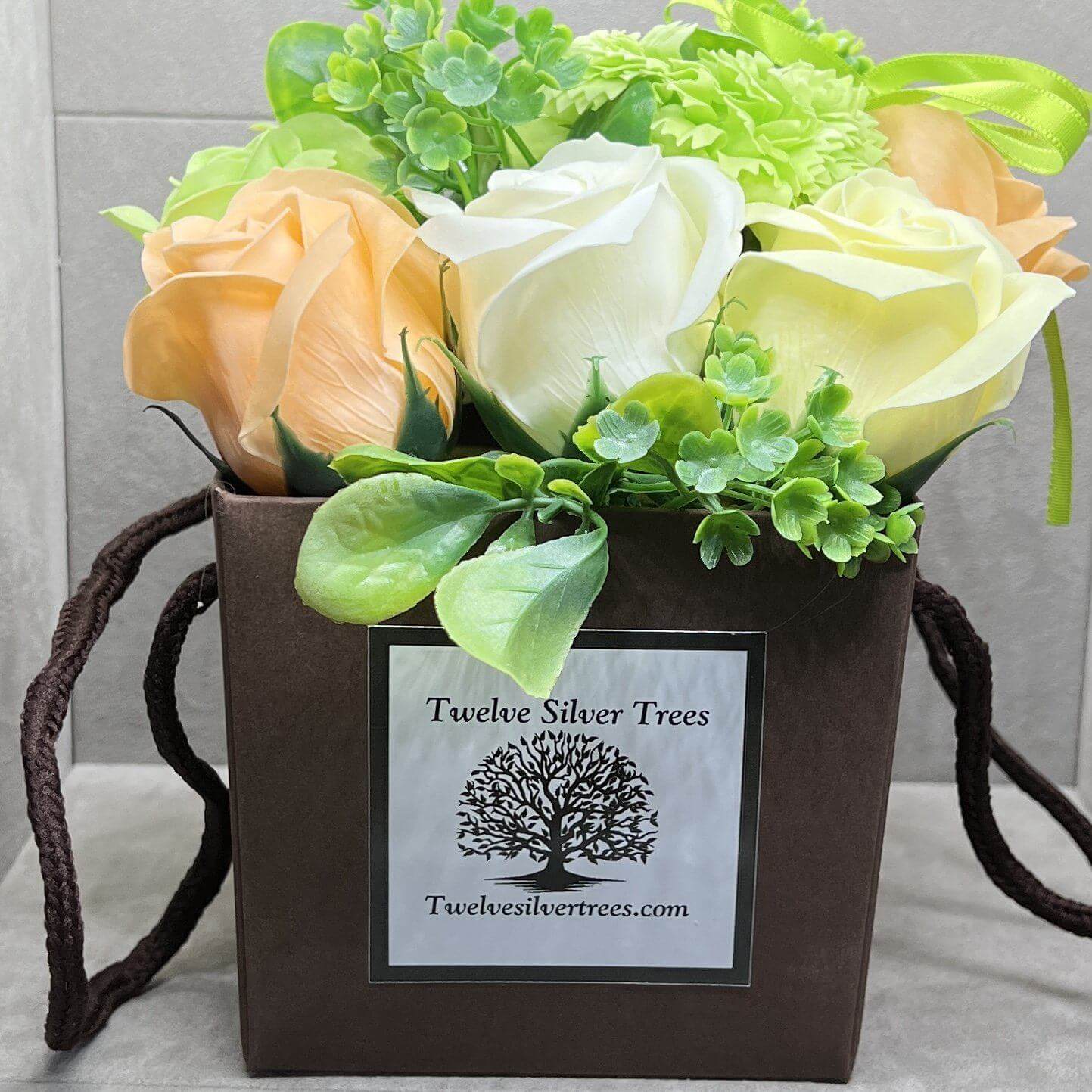 Spring Flower Garden - Boxed Soap Flower Bouquet. - Twelve Silver Trees