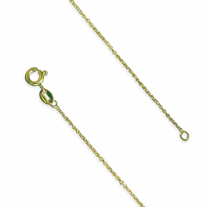 Sterling Silver 46cm/18in yellow gold-plated diamond-cut anchor Chain - Twelve Silver Trees
