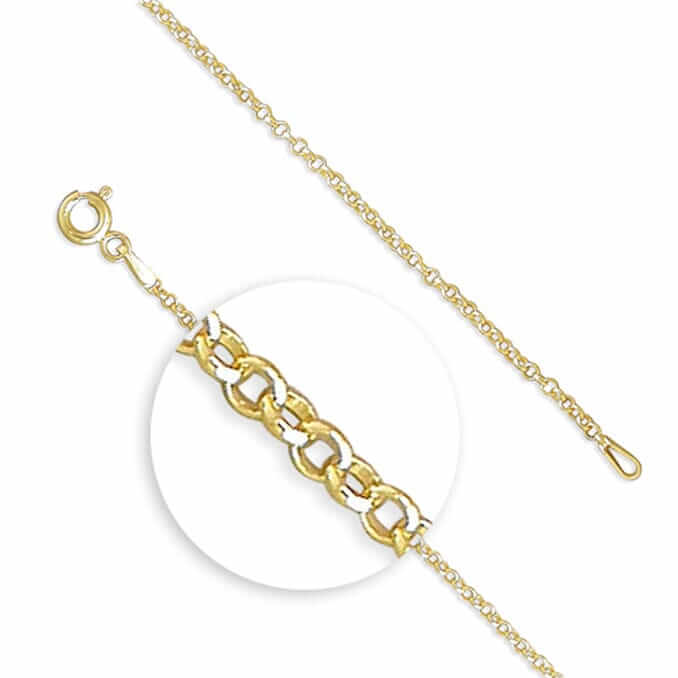 Sterling Silver 51cm/20in gold-plated belcher chain - Twelve Silver Trees