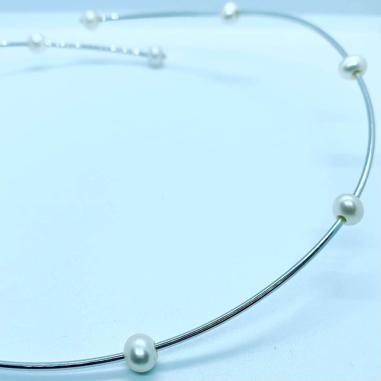 Sterling Silver 6-7 mm Freshwater Pearl Collar - Twelve Silver Trees