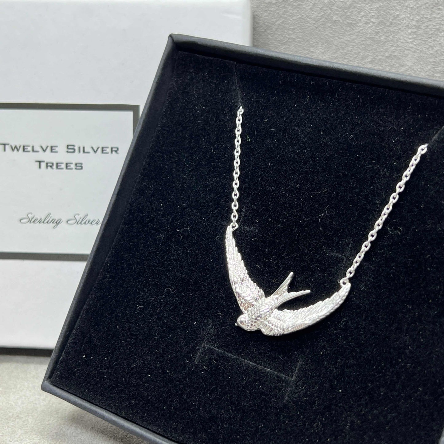 Swallow Necklace In Sterling Silver - Twelve Silver Trees