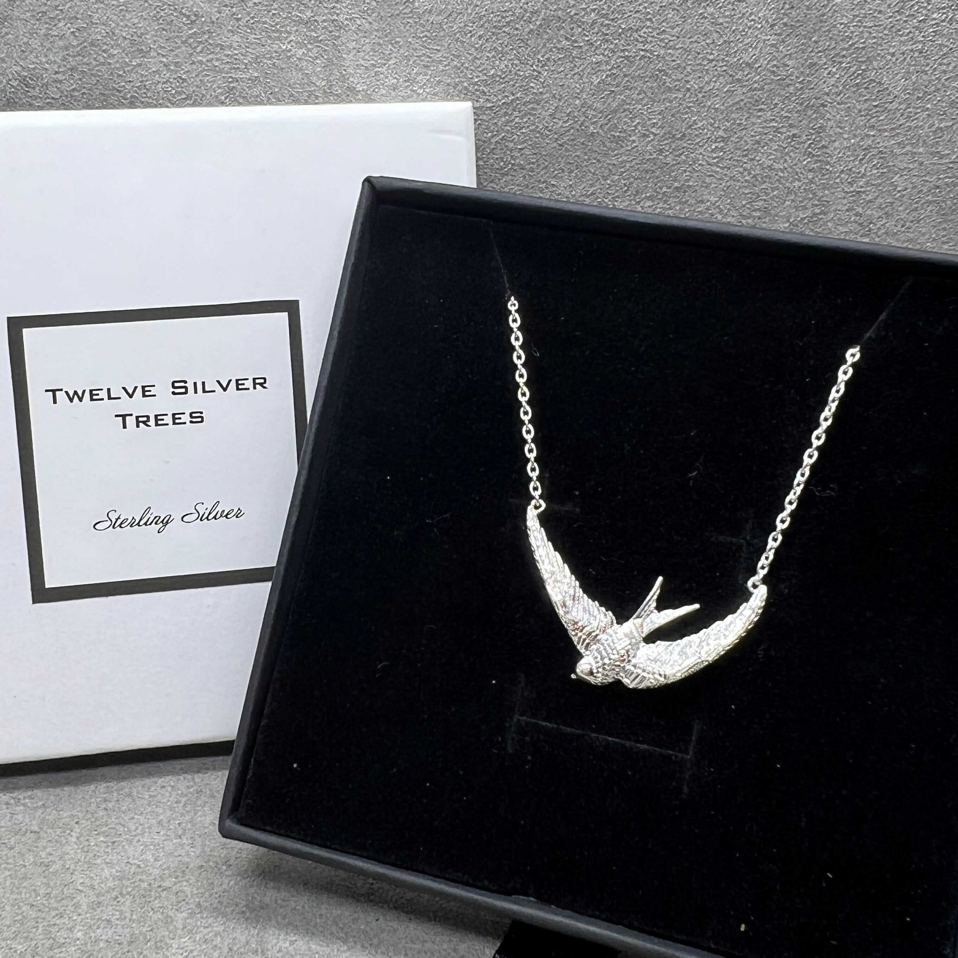 Swallow Necklace In Sterling Silver - Twelve Silver Trees