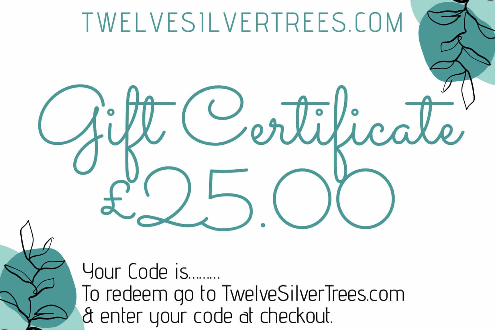 Twelve Silver Trees Gift Card - Twelve Silver Trees